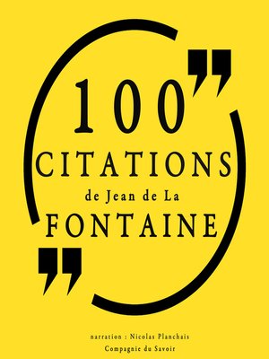 cover image of 100 citations de Jean De La Fontaine